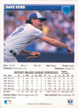 Dave Stieb  baseball card collectible - Main Image 2