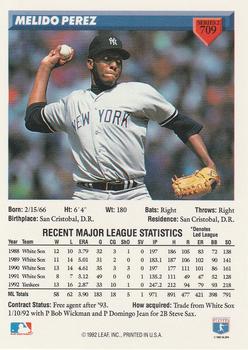 Melido Perez  baseball card collectible - Main Image 2