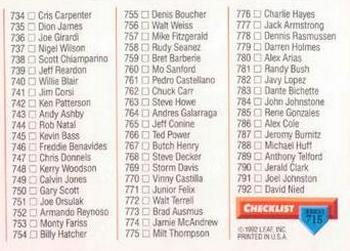 Checklist: 714-792  baseball card collectible - Main Image 2