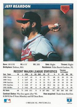 Jeff Reardon  baseball card collectible - Main Image 2
