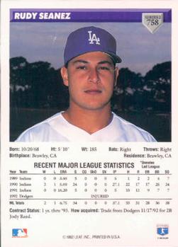 Rudy Seanez  baseball card collectible - Main Image 2