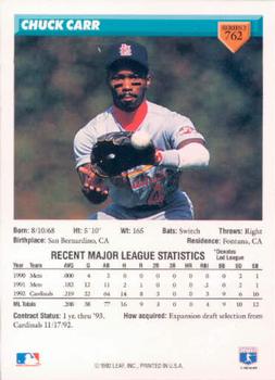 Chuck Carr  baseball card collectible - Main Image 2