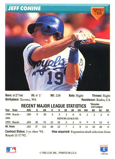 Jeff Conine  baseball card collectible - Main Image 2
