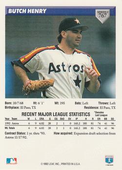 Butch Henry  baseball card collectible - Main Image 2