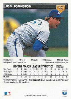 Joel Johnston  baseball card collectible - Main Image 2