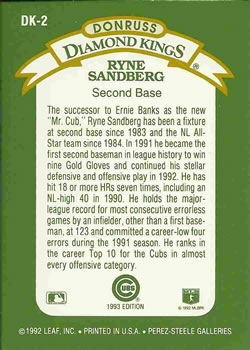 Ryne Sandberg  baseball card collectible - Main Image 2