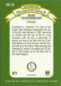 Bob Tewksbury  baseball card collectible - Main Image 2