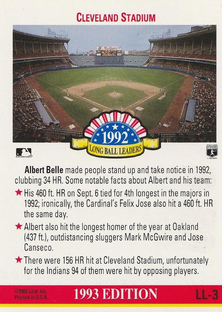 Albert Belle  baseball card collectible - Main Image 2