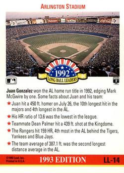 Juan Gonzalez  baseball card collectible - Main Image 2