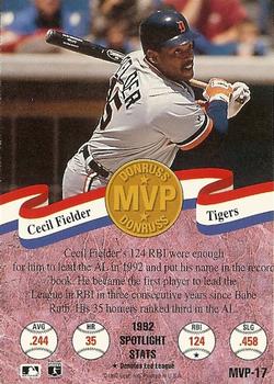 Cecil Fielder  baseball card collectible - Main Image 2