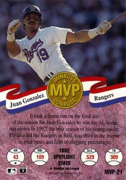 Juan Gonzalez  baseball card collectible - Main Image 2