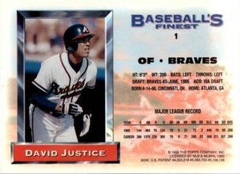 David Justice  baseball card collectible - Main Image 2