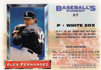 Alex Fernandez  baseball card collectible - Main Image 2