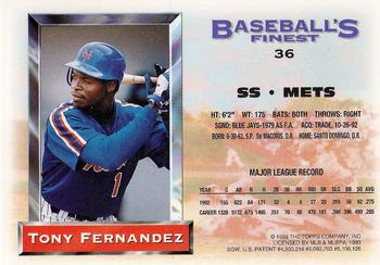 Tony Fernandez  baseball card collectible - Main Image 2