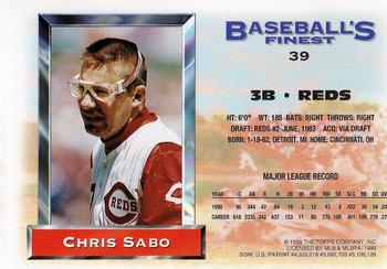 Chris Sabo  baseball card collectible - Main Image 2
