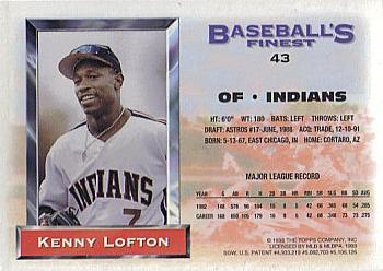 Kenny Lofton  baseball card collectible - Main Image 2