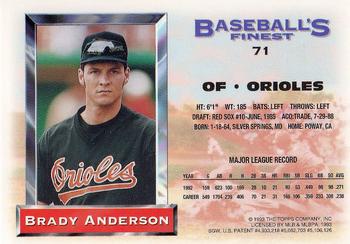 Brady Anderson  baseball card collectible - Main Image 2