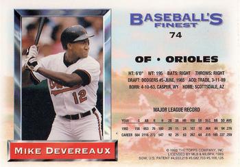 Mike Devereaux  baseball card collectible - Main Image 2