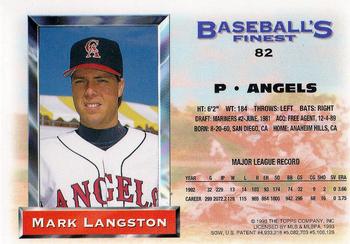 Mark Langston  baseball card collectible - Main Image 2