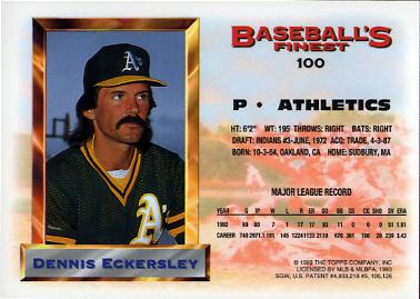 Dennis Eckersley  baseball card collectible - Main Image 2