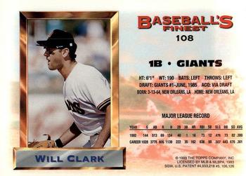 Will Clark  baseball card collectible - Main Image 2
