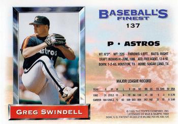 Greg Swindell  baseball card collectible - Main Image 2
