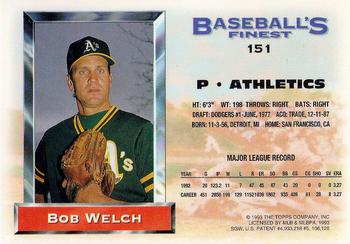 Bob Welch  baseball card collectible - Main Image 2