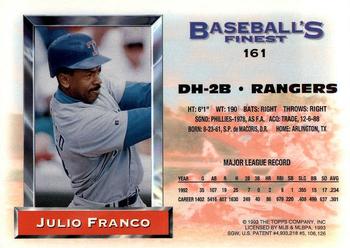 Julio Franco  baseball card collectible - Main Image 2