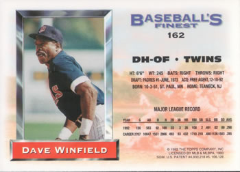 Dave Winfield  baseball card collectible - Main Image 2