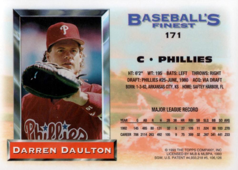 Darren Daulton  baseball card collectible - Main Image 2