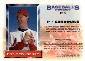 Bob Tewksbury  baseball card collectible - Main Image 2
