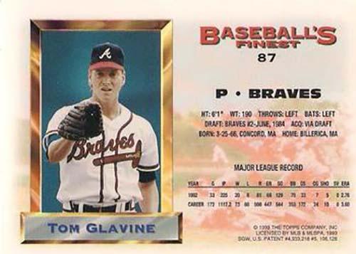 Tom Glavine  baseball card collectible - Main Image 2