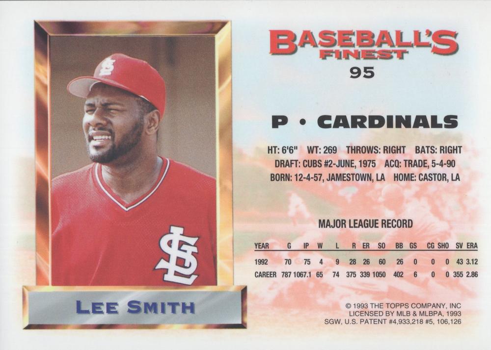 Lee Smith  baseball card collectible - Main Image 2