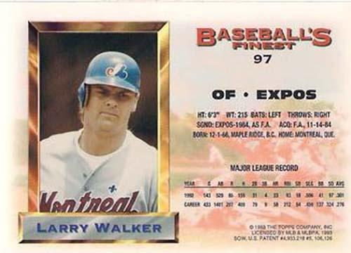 Larry Walker  baseball card collectible - Main Image 2