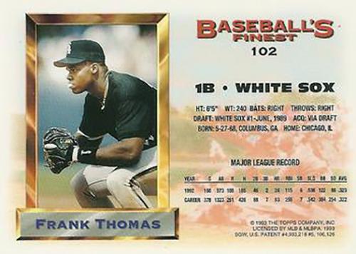 Frank Thomas  baseball card collectible - Main Image 2