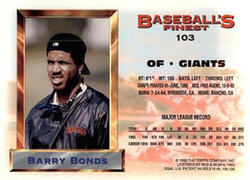 Barry Bonds  baseball card collectible - Main Image 2