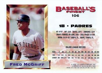 Fred McGriff  baseball card collectible - Main Image 2