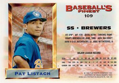Pat Listach  baseball card collectible - Main Image 2