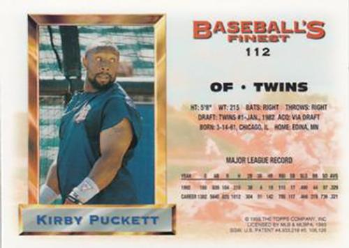 Kirby Puckett  baseball card collectible - Main Image 2