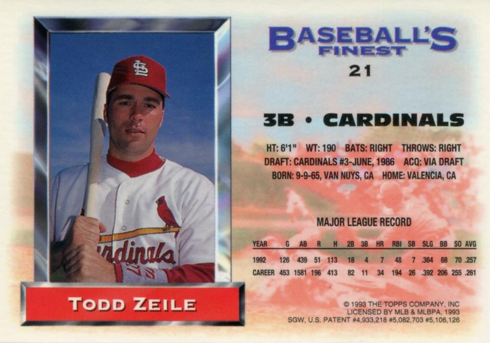 Todd Zeile  baseball card collectible - Main Image 2
