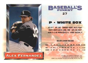 Alex Fernandez  baseball card collectible - Main Image 2