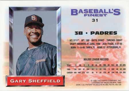 Gary Sheffield  baseball card collectible - Main Image 2