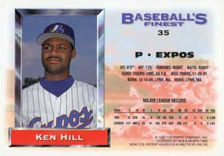 Ken Hill  baseball card collectible - Main Image 2
