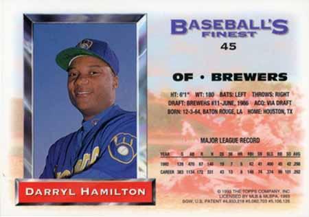 Darryl Hamilton  baseball card collectible - Main Image 2