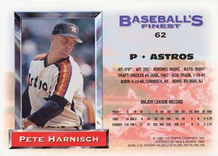 Pete Harnisch  baseball card collectible - Main Image 2