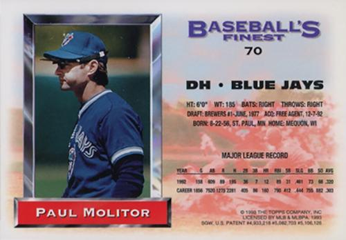 Paul Molitor  baseball card collectible - Main Image 2