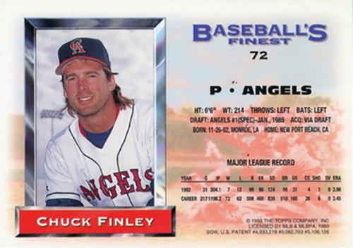 Chuck Finley  baseball card collectible - Main Image 2