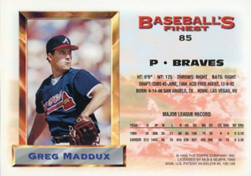 Greg Maddux  baseball card collectible - Main Image 2