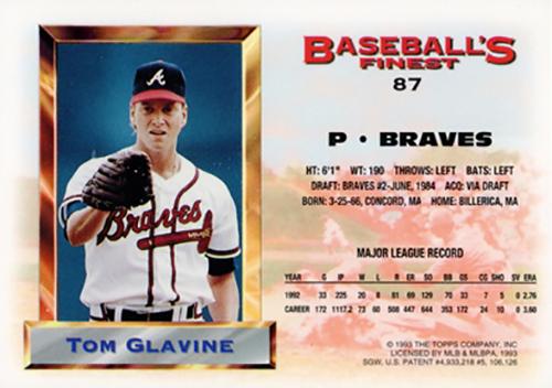 Tom Glavine  baseball card collectible - Main Image 2