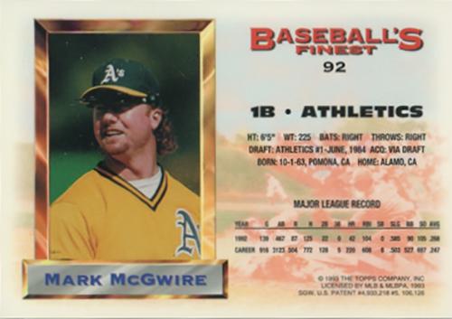 Mark McGwire  baseball card collectible - Main Image 2